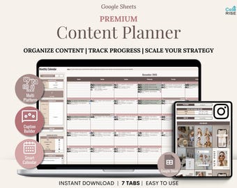 Monatlicher Social Media Inhalt Kalender Tabelle Monatlicher Inhalt Tracker für Instagram TikTok Social Media Kalender Google Sheets