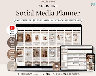 Social Media Planner Google Sheets Content Calendar & Post Scheduler Template Monthly Content Planning for Creators Instagram TikTok Manager