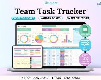 Foglio di calcolo per il monitoraggio delle attività del team, gestione delle attività, Fogli Google per la produttività delle piccole imprese, pianificatore delle attività, gestore delle attività dei dipendenti, lavagna Kanban