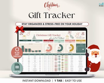 Christmas Gift Tracker Google Sheets Holiday Gift Tracker Spreadsheet Christmas Budget Template Holiday Planning Checklist Organizer