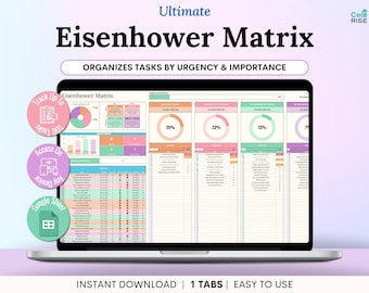 Matriz de Eisenhower, Hoja de cálculo, Matriz de decisiones, Hojas de cálculo de Google, Rastreador de prioridades de tareas, Matriz de urgencia e importancia, Planificador de productividad para TDAH