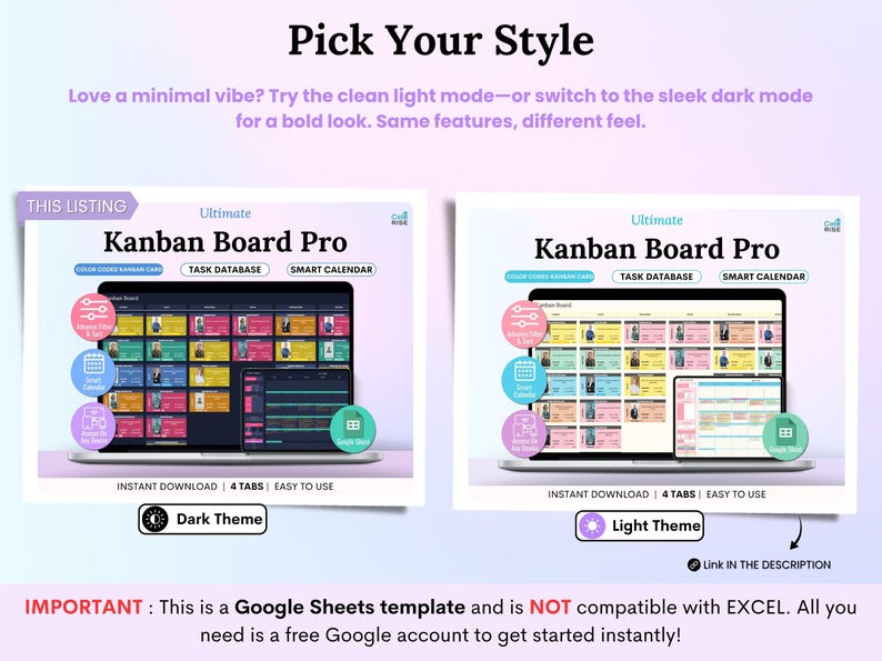 Kanban Board Spreadsheet Task Tracker Google Sheets Project Management ...