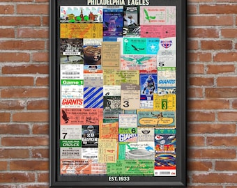 Philadelphia Eagles Greatest Games Ticket Collage Art Print: Football Memorabilia (11x17 Unframed)