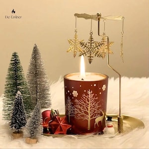 London Premium Snow Rotating Spinning Candle Holder Topper with 100% Non-toxic Pearl Candle Sand  - Christmas Gift for Him Her - Vegan