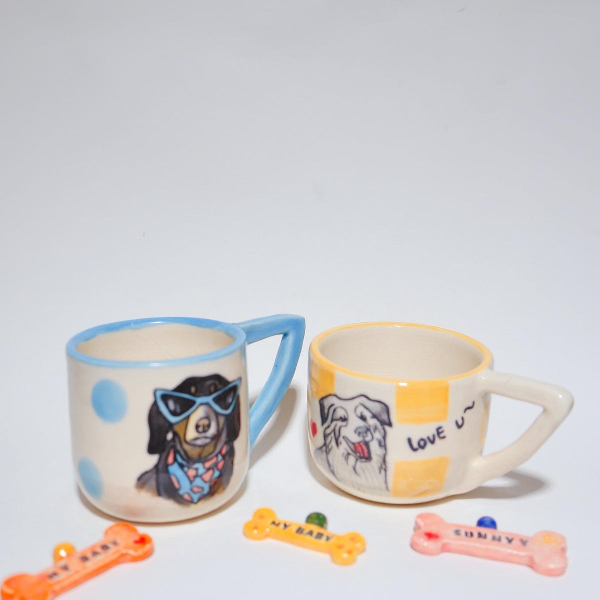 Hand-Painted Custom Pet Portrait Mug: Personalized Ceramic Pet Gift