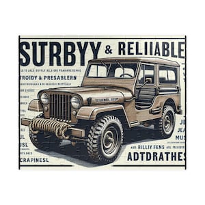 Vintage Jeep Puzzle - Surbyy & Reliable, 110/252/520/1014-Piece Jigsaw for Car Lovers, Retro Gift, Family Fun, Puzzle Nights