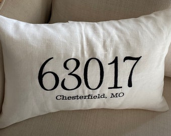 My Zip Code Pillow Cover | 20x12”