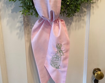 Pink Gingham Wreath Sash