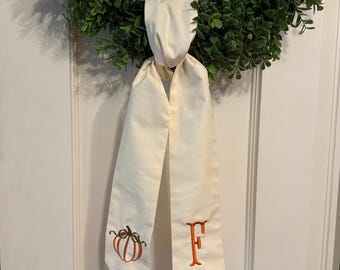 Pumpkin Wreath Sash