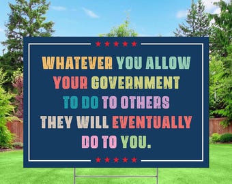 Abolish ICE Yard Sign, Keep the Immigrants, Deport the Racists Lawn Sign, Anti-Trump, Resist Fascism Yard Sign with Metal H-Stake, Yard Sign