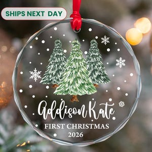 Baby&#39;s First Christmas Ornament, Glass Baby Gifts, Baby Shower Gift, Baby&#39;s First Christmas 2025, Christmas Keepsake, Newborn Ornament Gift