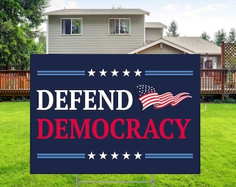 Defend Democracy Yard Sign, Anti-Trump Garden Sign, Resist Hate Lawn Sign, Resist Racism Yard Sign, Anti Maga, Protect Democracy Yard Sign