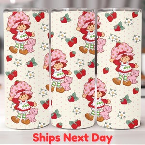 Retro Strawberry Girl 20oz Tumbler: 80s Sublimated Stainless Steel