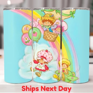 Strawberry Girl 20oz Tumbler: 80s Cartoon Sublimation Design
