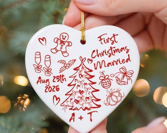 First Christmas Married Ornament, Mr And Mrs Ornament