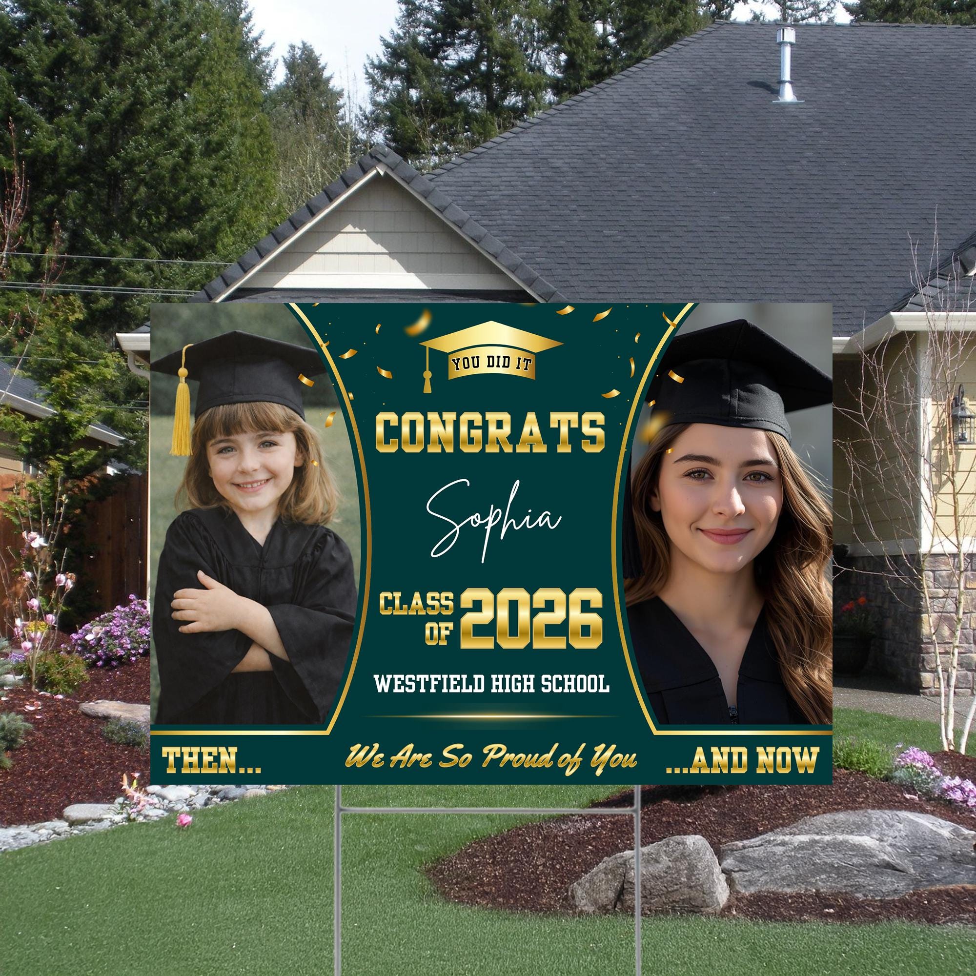 Custom Graduation Yard Sign With Photo, Personalized Senior 2026 Lawn ...