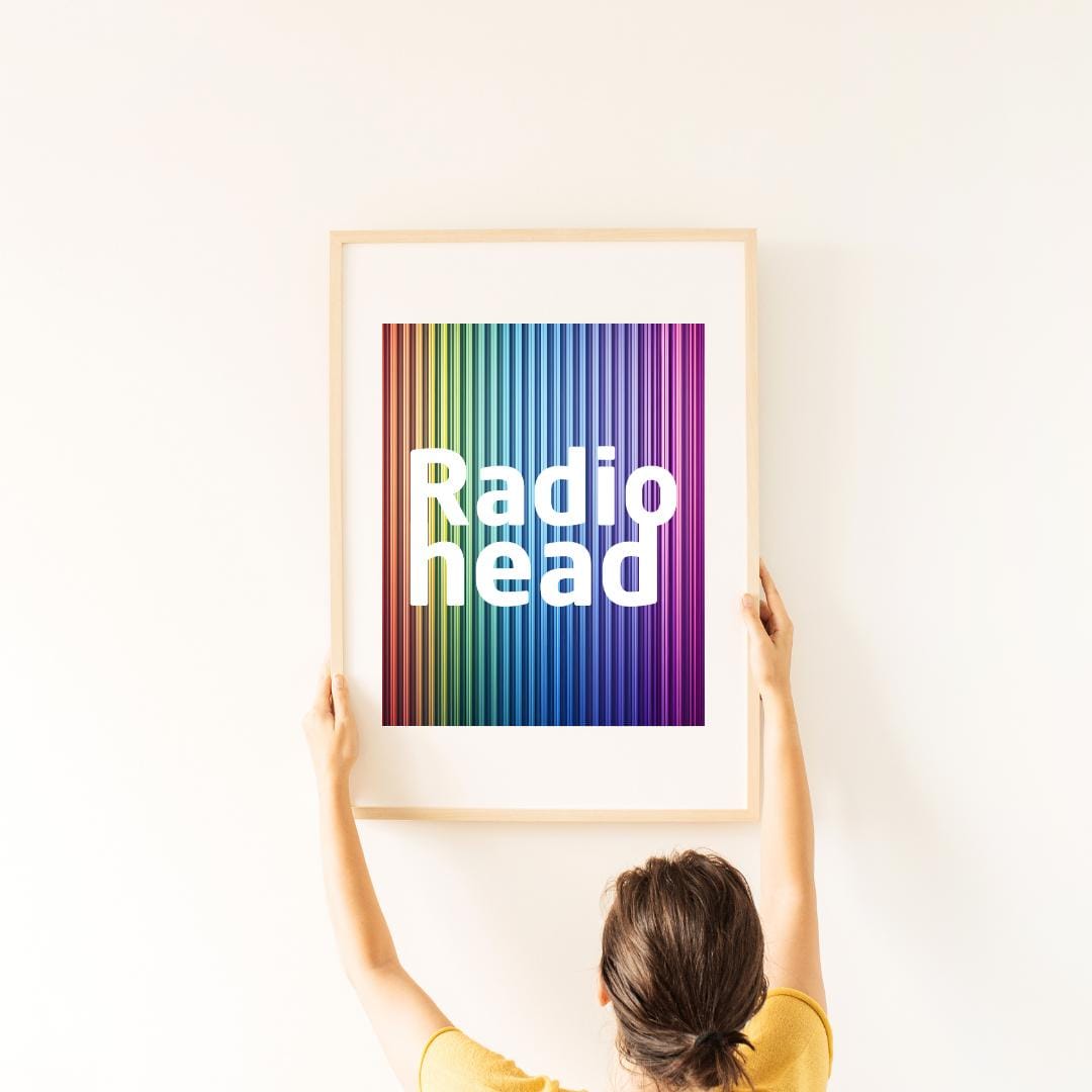 WYCRTD In Rainbows (Radiohead Album) Celebrity Singer Canvas Painting Cover Poster Vintage Oil Painting Print Creative Modern Art Teen Girls Room Office Decoration 20x30cm(08 x 30cm