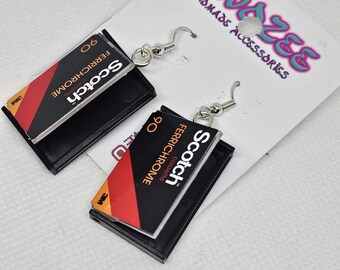 Retro Cassette Tape Earrings – 80s & 90s Nostalgia Jewelry