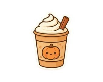 Pumpkin Spice Die-Cut Stickers: Autumn Fall Decor