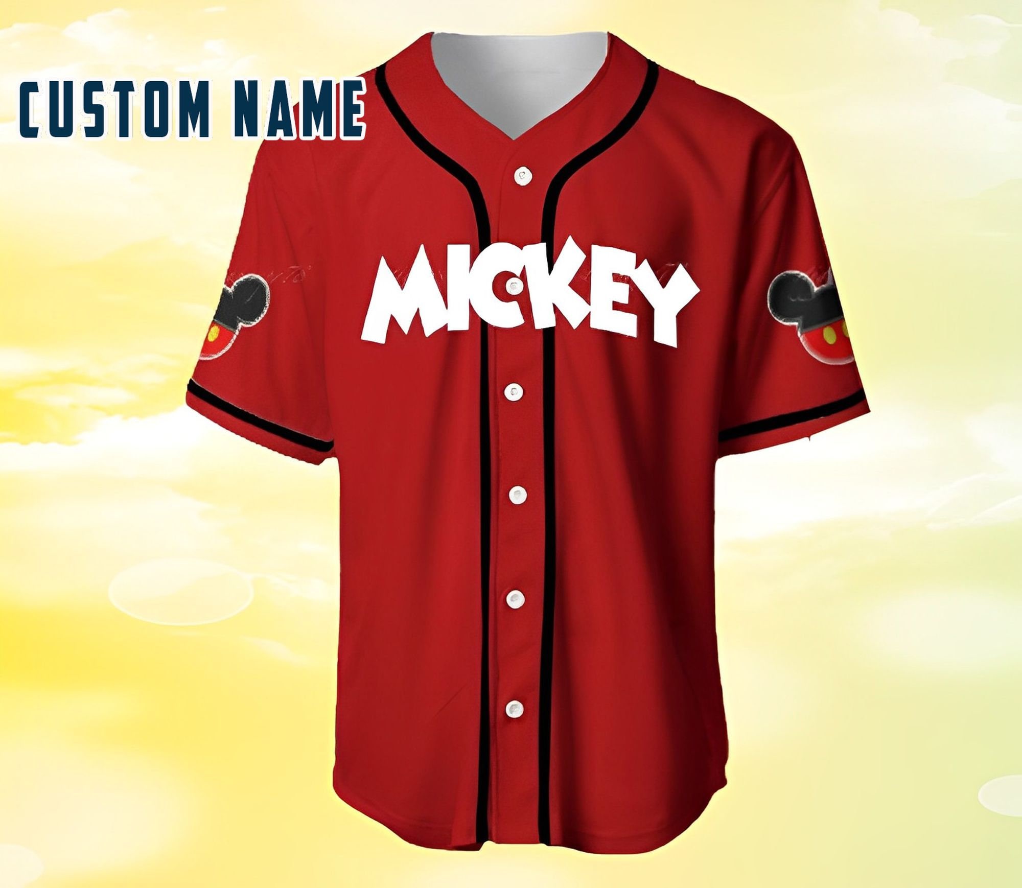 Mickey Cute Baseball Jersey,Mickey Jersey,Cartoon Baseball Jersey