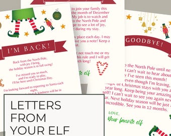 Christmas Elf Printable Bundle | 35 Page Elf Activity Kit | December Elf Calendar, Notes, Letters, & Kids Christmas Activities