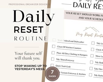 Daily Home Reset Routine Checklist | How To Tidy Your Home | A Guide for Creating a Daily Habit | How to Clean Home