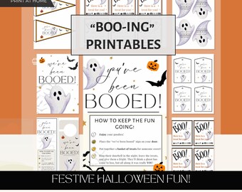 You've Been Booed-kit: afdrukbare Halloween-bundel, cadeaukaartjes {digitale download}
