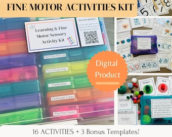 Kit d'activités d'apprentissage pour la petite enfance : motricité fine, 2-7 ans {Produit numérique}