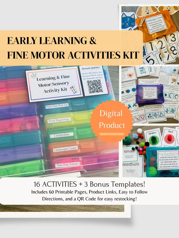 Early Learning Activity Kit: Fine Motor Skills, Ages 2-7 {Digital Product}