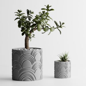 Vaso per piante con onda geometrica stampato in 3D: moderno vaso per piante grasse e da interno