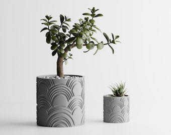 3D Printed Geometric Wave Plant Pot – Modern Succulent & Indoor Planter
