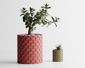 Geometric Pattern Planter – Modern Textured Plant Pot