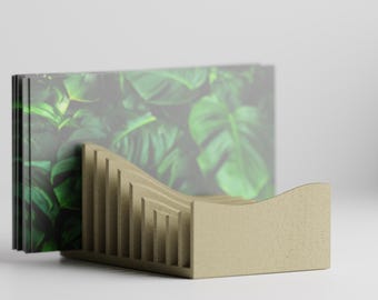 Modern Wavy Business Card Holder – Unique 3D Printed Desk Organizer