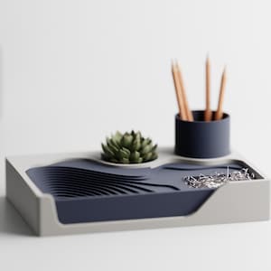 Modern Wave Desk Organizer – Minimalist Office Storage Tray