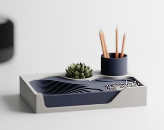 Modern Wave Desk Organizer – Minimalist Office Storage Tray