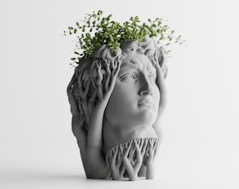 David Planter with Tree Root Design – Modern Art Sculpture Pot