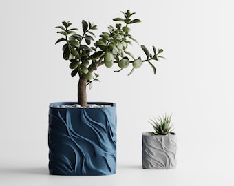 Zephyra Wave Planter – Modern Textured Plant Pot for Succulents, Bonsai, and Indoor Plants