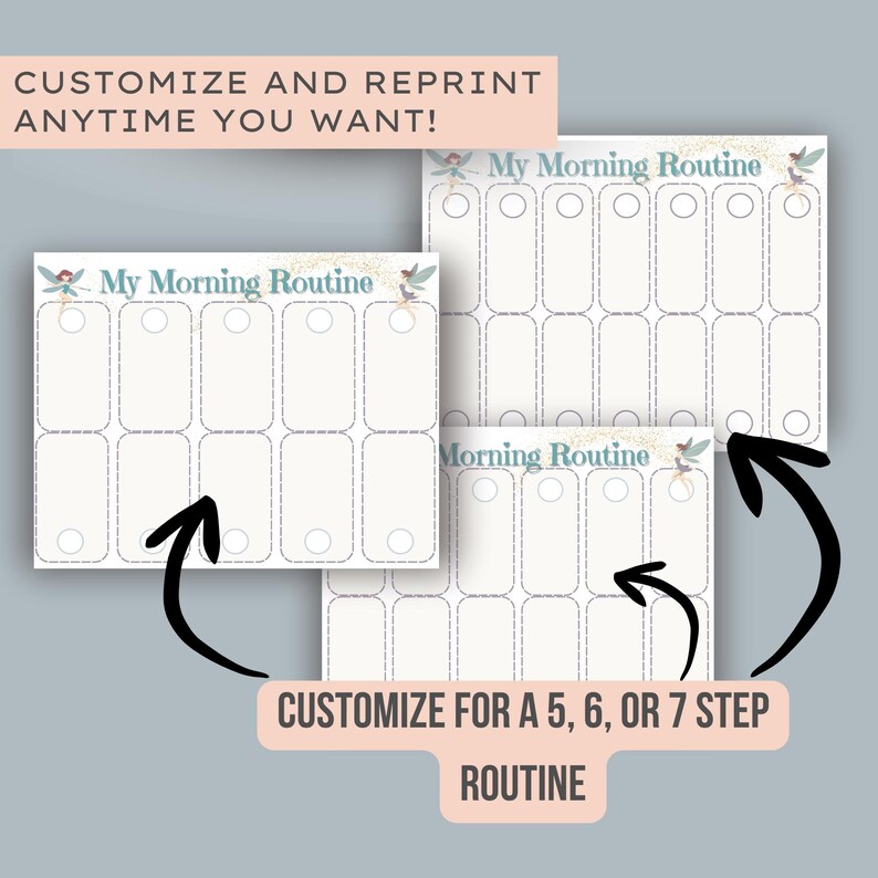 Routine Chart for Kids | Editable Fairy Morning & Evening Visual ...