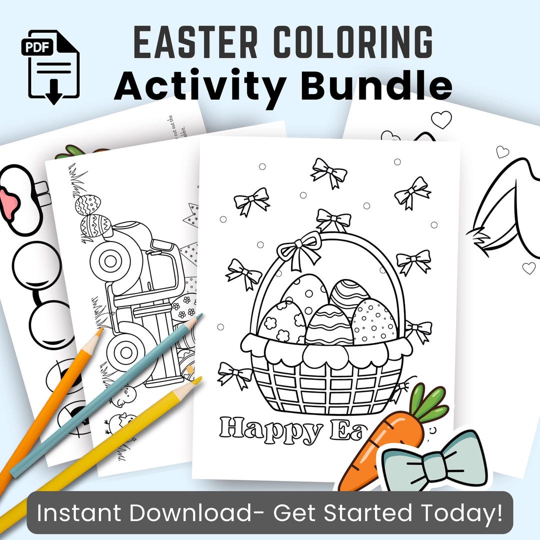 Easter Bunny Craft and Coloring Pages Easy Printable Fun for Kids A4 ...
