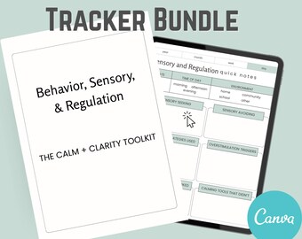 Behavior & Sensory Tracker Bundle – Daily Log, Meltdown Notes, Regulation Tools | Therapy/School Pages (Printable)