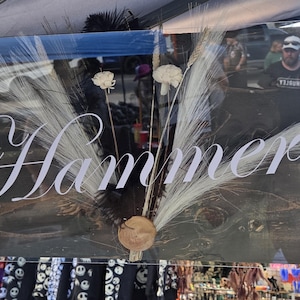 Plexiglass wooden sign