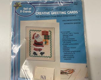 Stitch With Love Cross Stitch Greeting Card