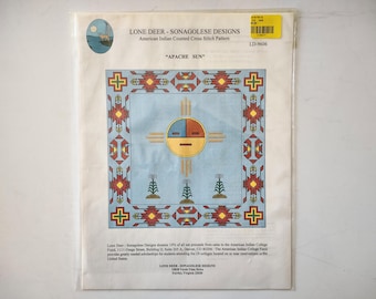 Apache Sun Cross Stitch Pattern, by Lone Deer Sonagolese Designs