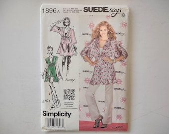 Suede Says Sewing Pattern 1896 A, misses' pull-over tunic
