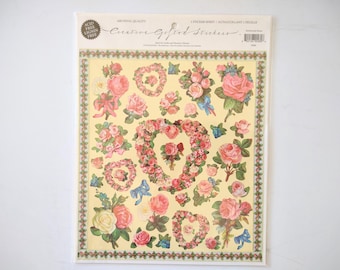 Roses And Ribbons Stickers, by Creative Gifted Stickers, 1 sheet