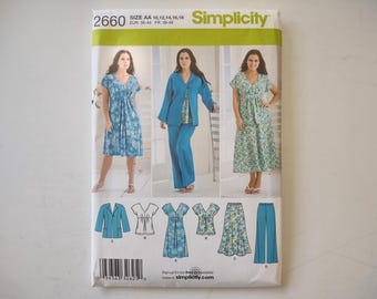 Simplicity Sewing Pattern 2660, women's skirt, pants, dress, top, and jacket