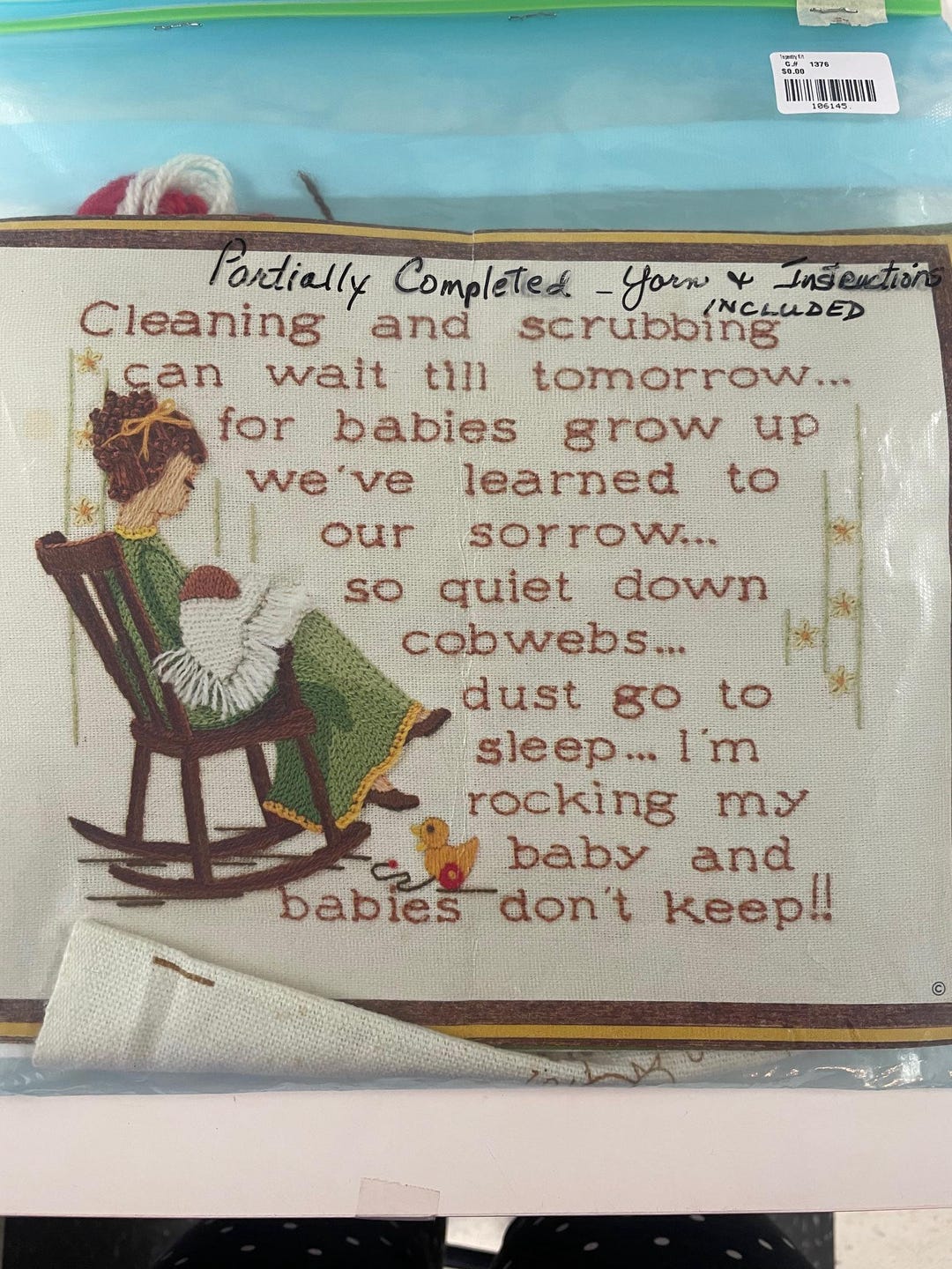 Partially Done Vintage Sunset Stitchery Embroidery Kit (partially Done) - Etsy