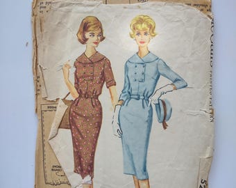 Vintage McCall's Sewing Pattern 5216, misses' belted dress from 1950s