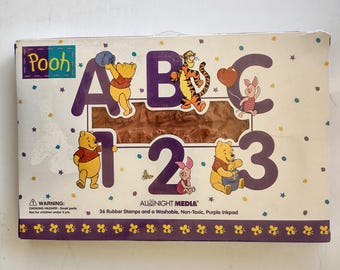 Winnie-the-Pooh ABC 123 Stamp Set, by All Night Media