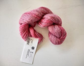Pink and Gold Silk Mohair Glitter Yarn, by Artyarns, one skein